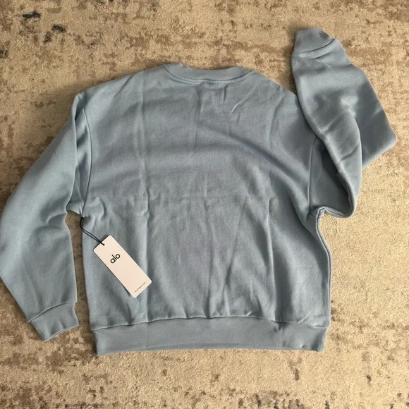 NWT ALO YOGA Accolade Crewneck Pullover Celestial Blue S and M - Picture 4 of 8